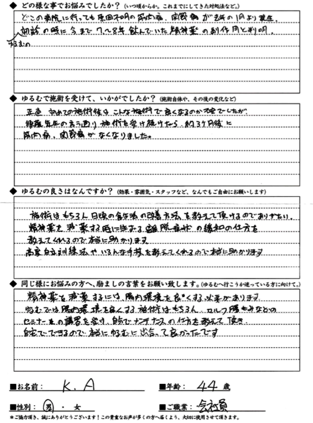 KAさん 40代男性 全身の痛み